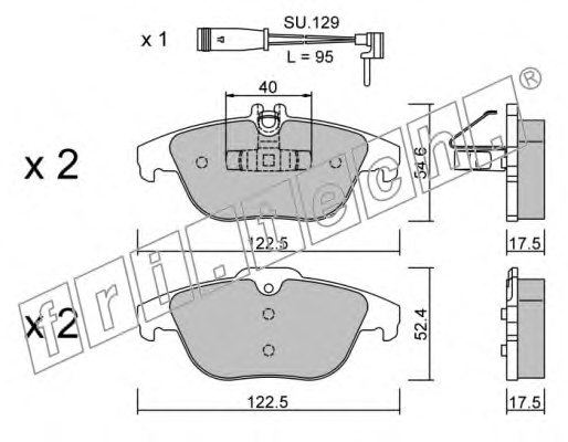 fri.tech. 682.2W Brake Pad Set, disc brake